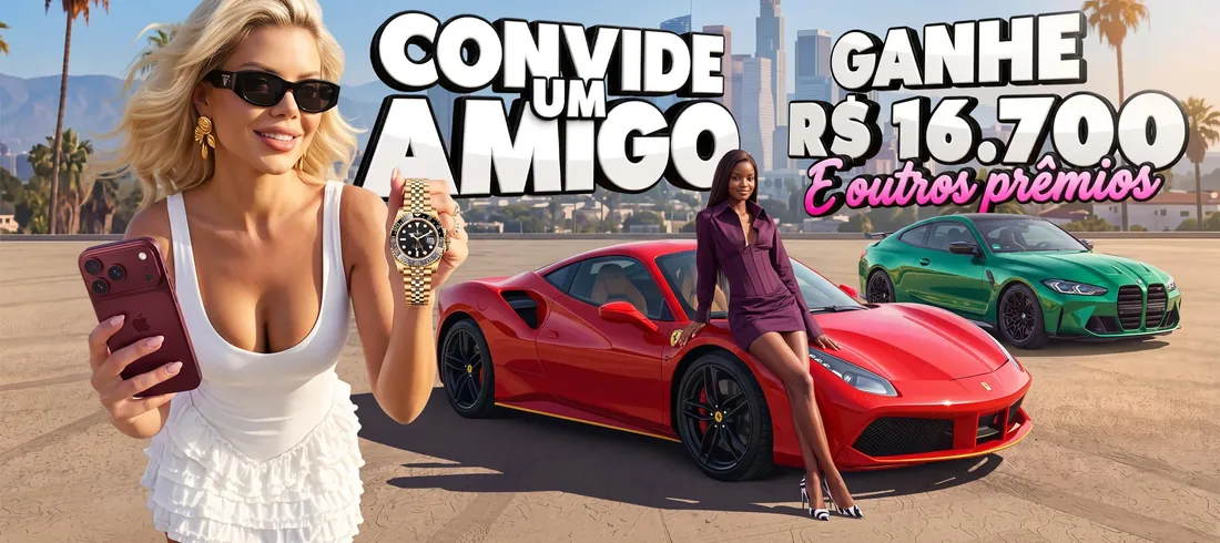 Banner do Convide um amigo da TopX: ganhe até R$16.700 e outros prêmios